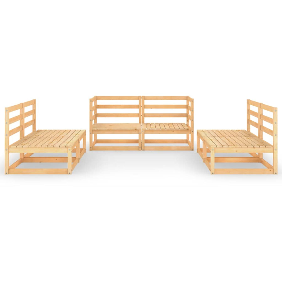6 Piece Garden Lounge Set Solid Wood Pine
