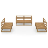 6 Piece Garden Lounge Set Honey Brown Solid Wood Pine