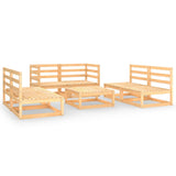 7 Piece Garden Lounge Set Solid Wood Pine - Front View