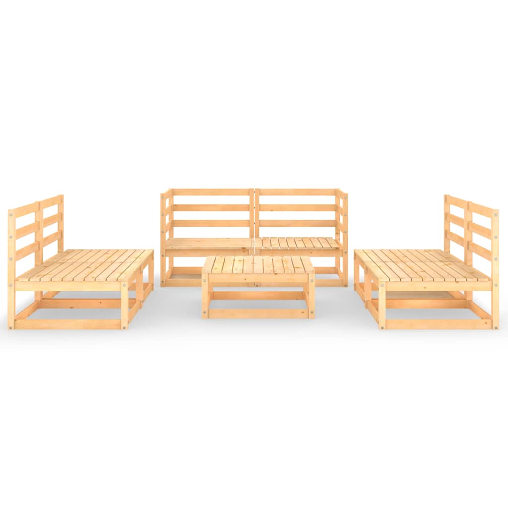 7 Piece Garden Lounge Set Solid Wood Pine