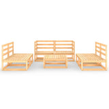 7 Piece Garden Lounge Set Solid Wood Pine