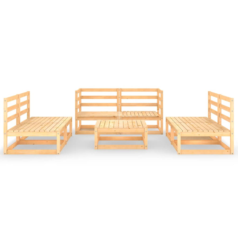 7 Piece Garden Lounge Set Solid Wood Pine