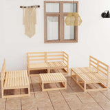 7 Piece Garden Lounge Set Solid Wood Pine