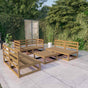 7 Piece Garden Lounge Set Honey Brown Solid Wood Pine