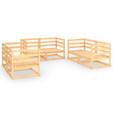 6 Piece Garden Lounge Set Solid Wood Pine