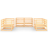 6 Piece Garden Lounge Set Solid Wood Pine - Side View