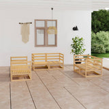 6 Piece Garden Lounge Set Solid Wood Pine