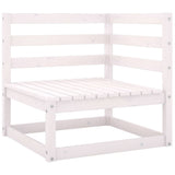 6 Piece Garden Lounge Set White Solid Pinewood - Top-Down View