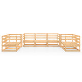 7 Piece Garden Lounge Set Solid Pinewood - Side View