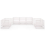 7 Piece Garden Lounge Set White Solid Pinewood - Side View