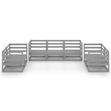 7 Piece Garden Lounge Set Grey Solid Pinewood - Side View