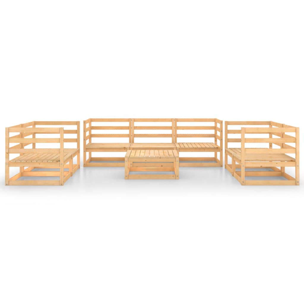 8 Piece Garden Lounge Set Solid Wood Pine