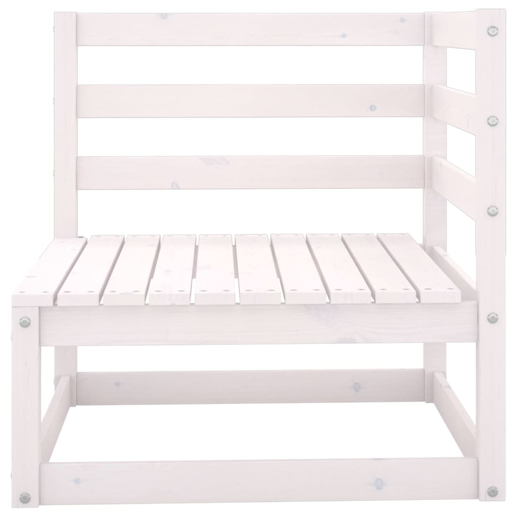 8 Piece Garden Lounge Set White Solid Wood Pine