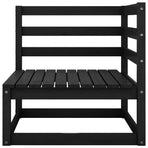 8 Piece Garden Lounge Set Black Solid Wood Pine
