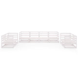 8 Piece Garden Lounge Set White Solid Wood Pine