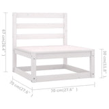 8 Piece Garden Lounge Set White Solid Wood Pine