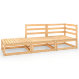 3 Piece Garden Lounge Set Solid Pinewood - Front View