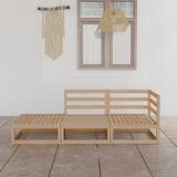 3 Piece Garden Lounge Set Solid Pinewood