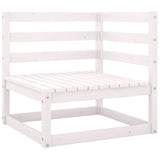 3 Piece Garden Lounge Set White Solid Wood Pine - Top-Down View