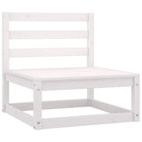 3 Piece Garden Lounge Set White Solid Wood Pine - Rear View