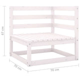 3 Piece Garden Lounge Set White Solid Wood Pine - Extra Image