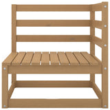 3 Piece Garden Lounge Set Honey Brown Solid Wood Pine - 45-Degree Angle