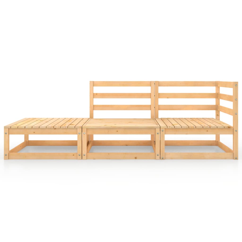 4 Piece Garden Lounge Set Solid Pinewood