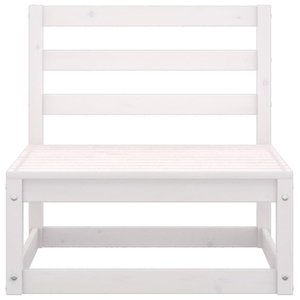 4 Piece Garden Lounge Set White Solid Pinewood