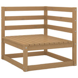 5 Piece Garden Lounge Set Honey Brown Solid Pinewood - Top-Down View