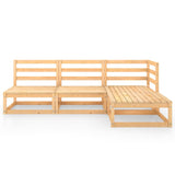 4 Piece Garden Lounge Set Solid Pinewood - Side View