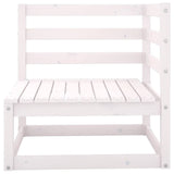 4 Piece Garden Lounge Set White Solid Pinewood - 45-Degree Angle