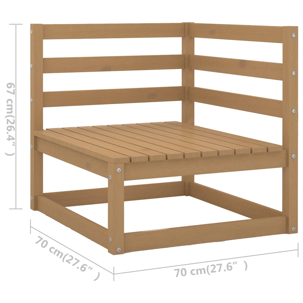 4 Piece Garden Lounge Set Honey Brown Solid Pinewood