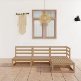 4 Piece Garden Lounge Set Honey Brown Solid Pinewood