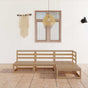 4 Piece Garden Lounge Set Honey Brown Solid Wood Pine