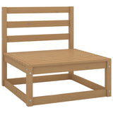 5 Piece Garden Lounge Set Honey Brown Solid Pinewood - Rear View