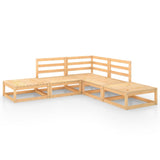 5 Piece Garden Lounge Set Solid Pinewood