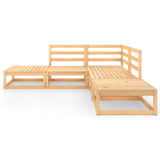5 Piece Garden Lounge Set Solid Pinewood - Side View