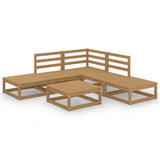 6 Piece Garden Lounge Set Honey Brown Solid Wood Pine