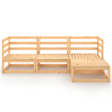 4 Piece Garden Lounge Set Solid Pinewood - Side View