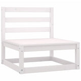 4 Piece Garden Lounge Set White Solid Pinewood - Rear View