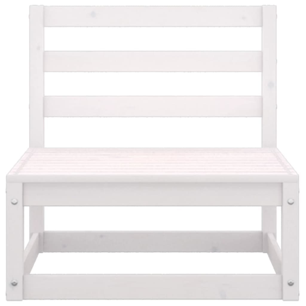 4 Piece Garden Lounge Set White Solid Pinewood