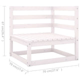4 Piece Garden Lounge Set White Solid Pinewood - Low Angle