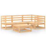5 Piece Garden Lounge Set Solid Pinewood - Front View