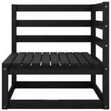 5 Piece Garden Lounge Set Black Solid Pinewood