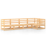 5 Piece Garden Lounge Set Solid Pinewood - Front View