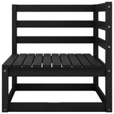 6 Piece Garden Lounge Set Black Solid Pinewood