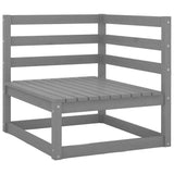 7 Piece Garden Lounge Set Grey Solid Wood Pine