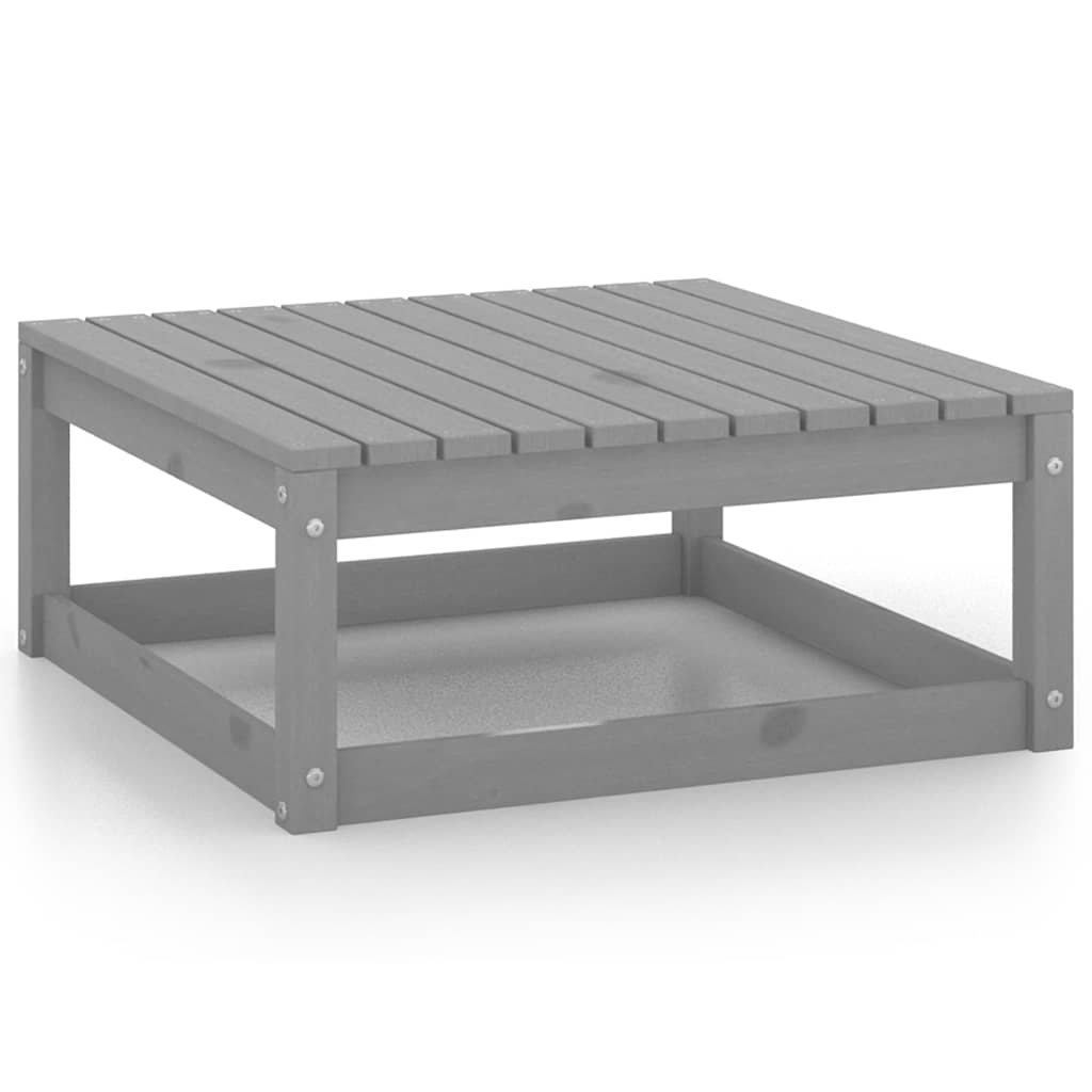 7 Piece Garden Lounge Set Grey Solid Wood Pine