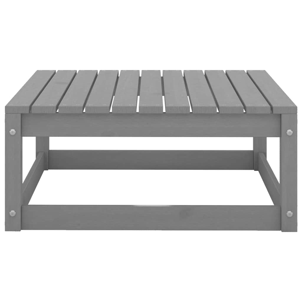 7 Piece Garden Lounge Set Grey Solid Wood Pine