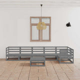 7 Piece Garden Lounge Set Grey Solid Wood Pine
